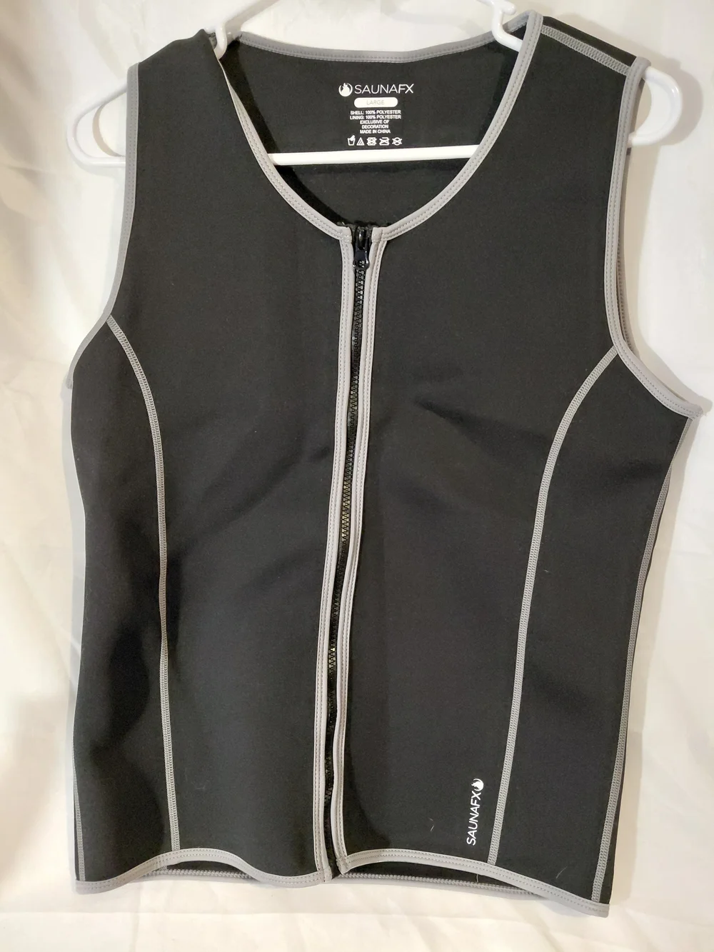 SaunaFX Men's Black Zip-Front Sweater Vest - Thermal Undershirt